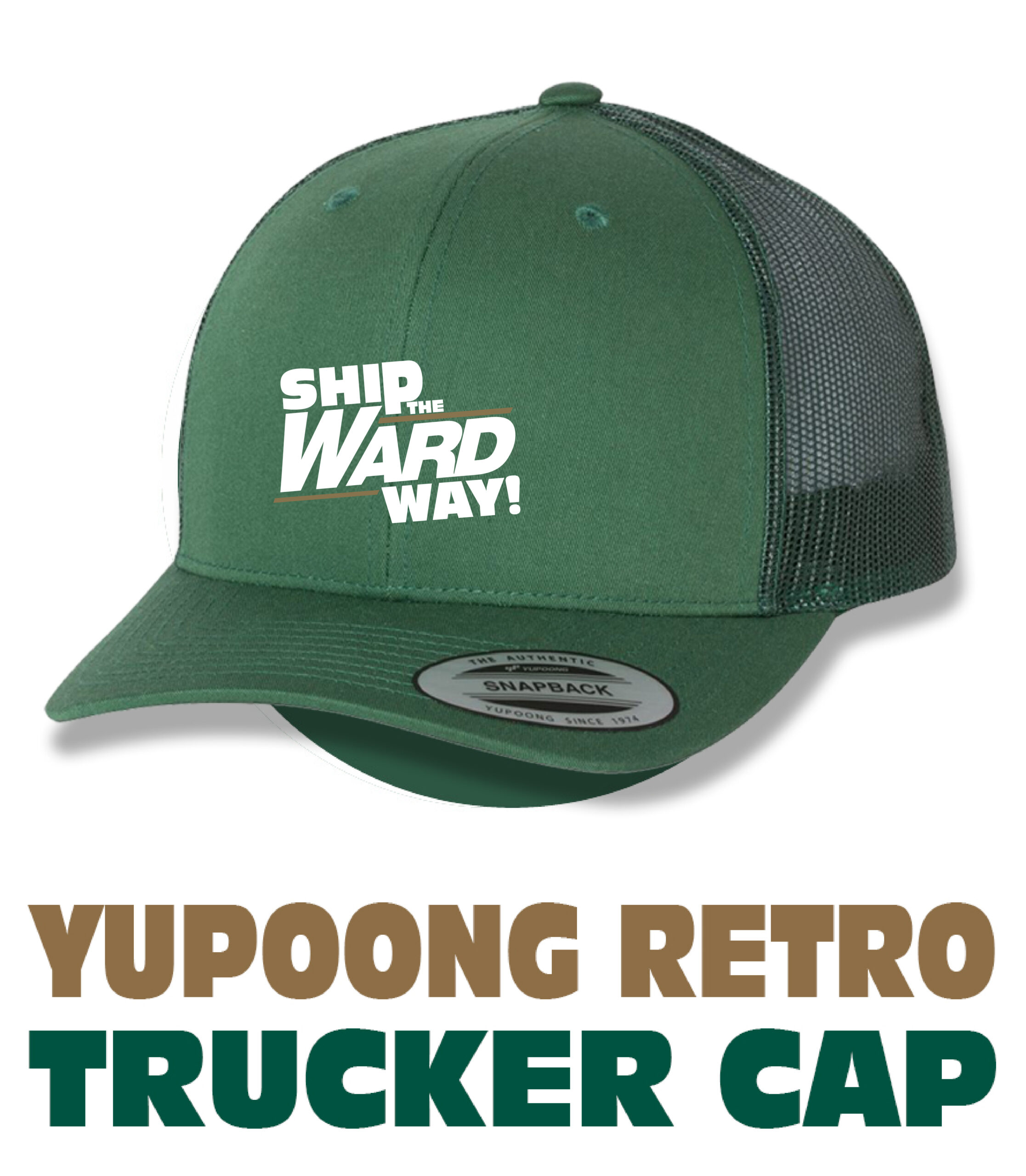 Yupoong Retro Trucker Hat Green with White Thread – Ward Gear