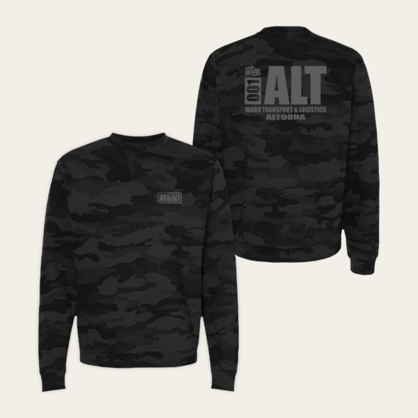 Independent Trading Co. Midweight Crewneck Sweatshirt in Black Camo