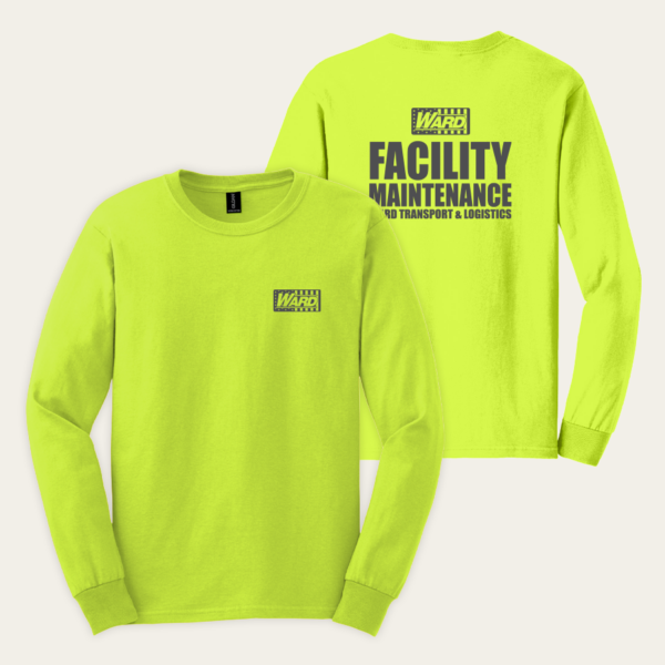 Facility Maintenance Safety Green Gildan Ultra Cotton Long Sleeve Tee