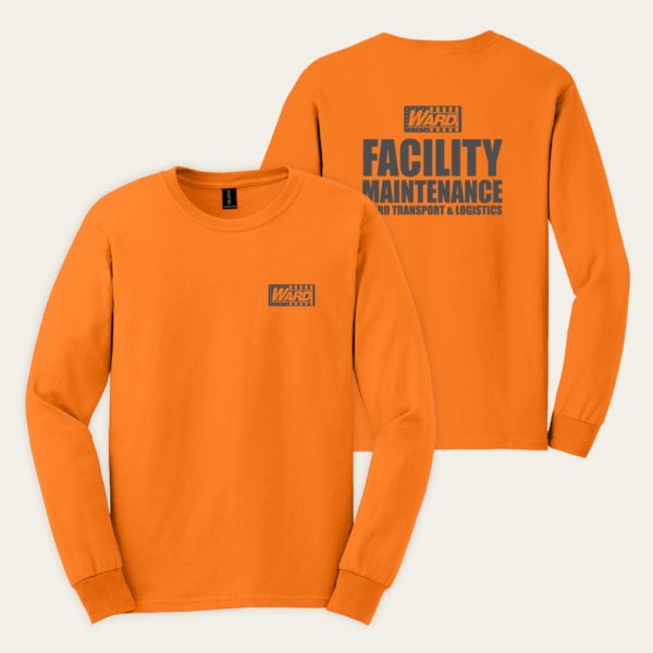 Facility Maintenance Safety Orange Gildan Ultra Cotton Long Sleeve Tee