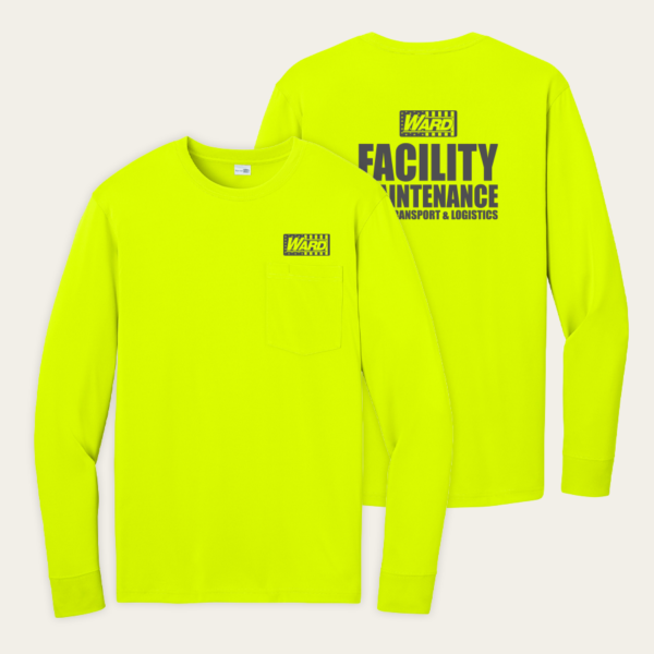 Facility Maintenance Safety Yellow CornerStone Workwear Pro Long Sleeve Pocket Tee