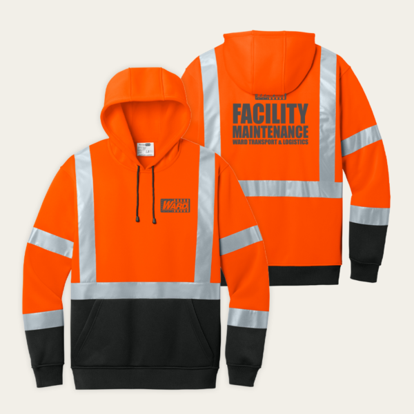 Facility Maintenance Safety Orange CornerStone ANSI 107 Class 3 Heavy-Duty Fleece Pullover Hoodie