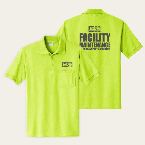 Facility Maintenance Safety Green Port & Co Blend Jersey Knit Pocket Polo