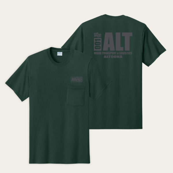 Port & Co Dark Green Cotton Pocket Tee